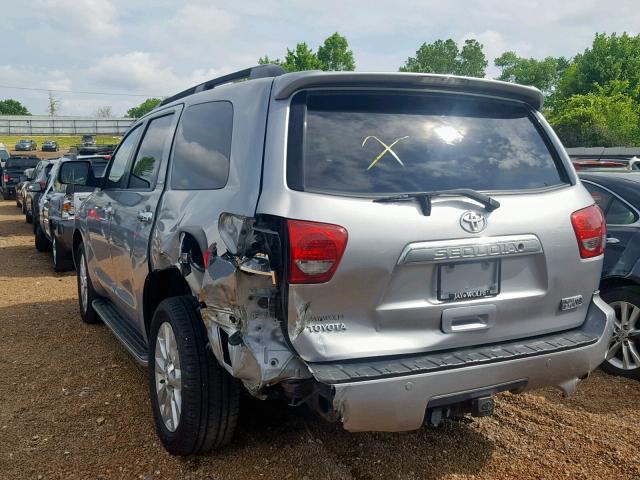 5TDBY67A48S001017 - 2008 TOYOTA SEQUOIA PL SILVER photo 3