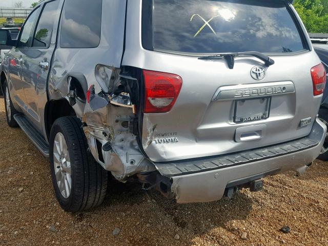 5TDBY67A48S001017 - 2008 TOYOTA SEQUOIA PL SILVER photo 9