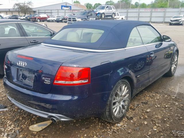 WAUDF48H89K001302 - 2009 AUDI A4 2.0T CA BLUE photo 4