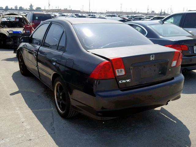 2HGES16305H556496 - 2005 HONDA CIVIC DX V BLACK photo 3