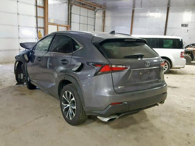 JTJBARBZ7F2000223 - 2015 LEXUS NX 200T GRAY photo 3