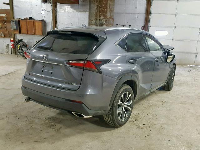 JTJBARBZ7F2000223 - 2015 LEXUS NX 200T GRAY photo 4