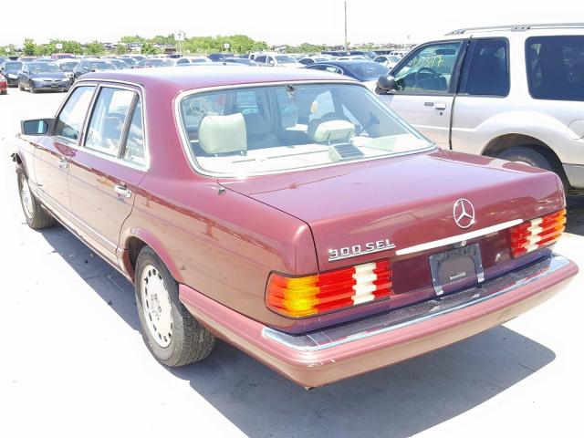 WDBCA25D7MA556872 - 1991 MERCEDES-BENZ 300 SEL MAROON photo 3