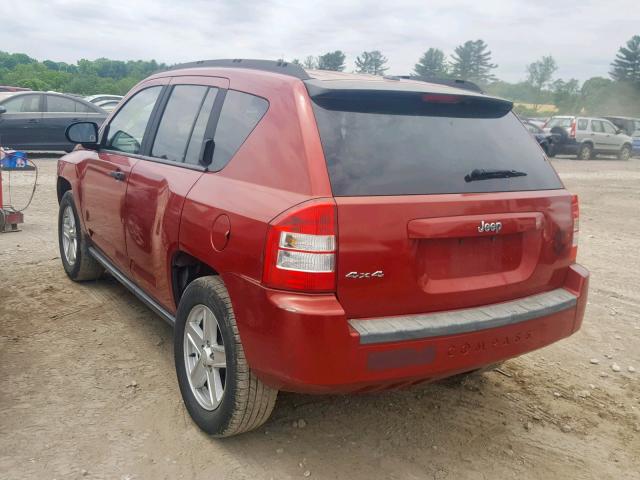 1J8FF47W47D265252 - 2007 JEEP COMPASS RED photo 3