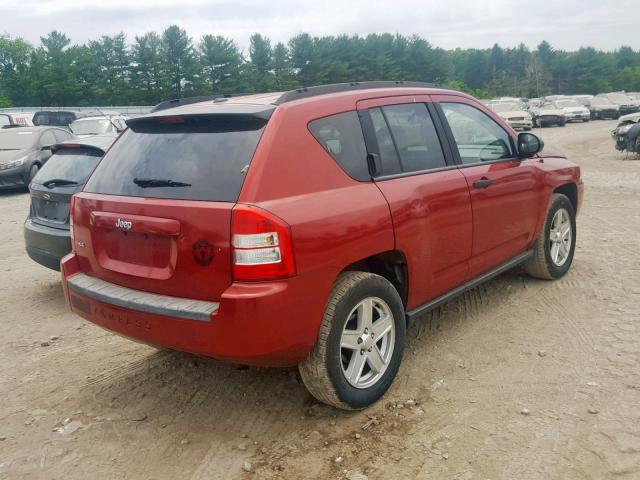1J8FF47W47D265252 - 2007 JEEP COMPASS RED photo 4