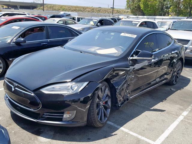 5YJSA1S18FF100374 - 2015 TESLA MODEL S 70 BLACK photo 2