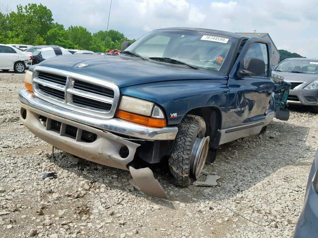 1B7FL26X8VS247179 - 1997 DODGE DAKOTA GREEN photo 2