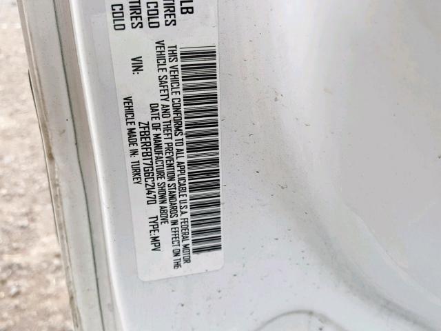 ZFBERFBT7G6C21470 - 2016 RAM PROMASTER 白色 照片 10