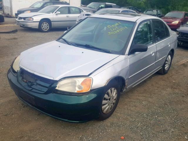 1HGES26771L048435 - 2001 HONDA CIVIC EX SILVER photo 2