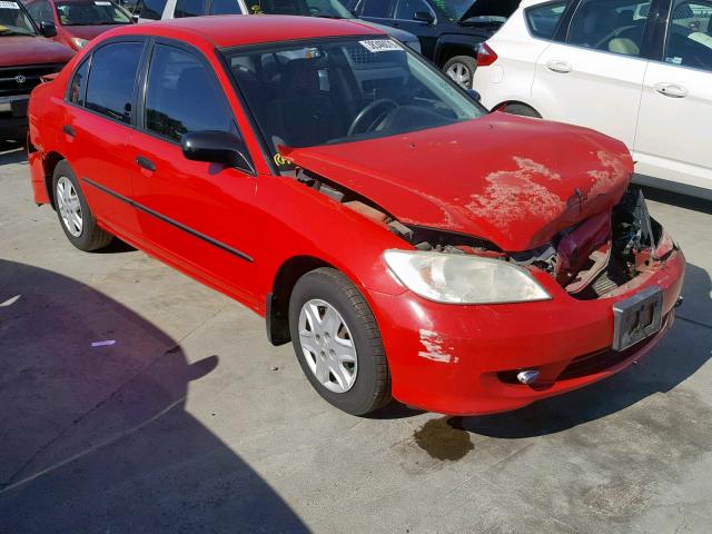 1HGES16305L011515 - 2005 HONDA CIVIC DX V RED photo 1