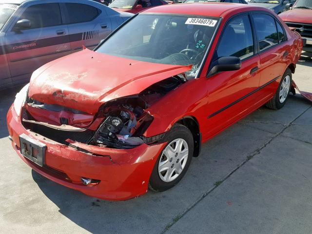 1HGES16305L011515 - 2005 HONDA CIVIC DX V RED photo 2