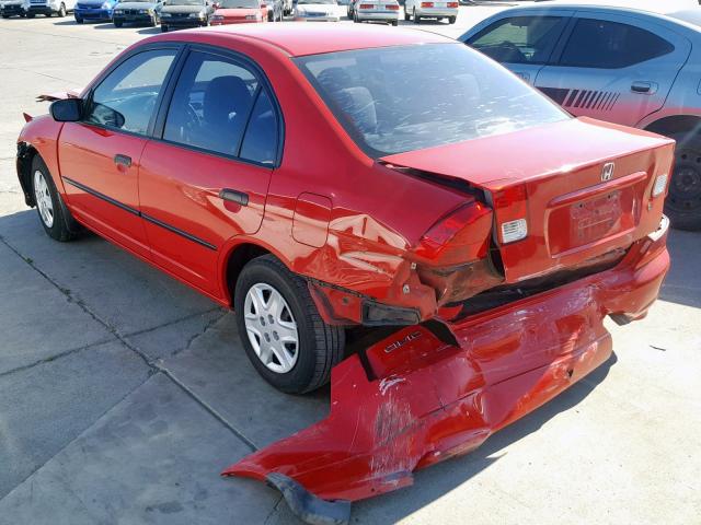 1HGES16305L011515 - 2005 HONDA CIVIC DX V RED photo 3