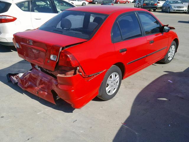 1HGES16305L011515 - 2005 HONDA CIVIC DX V RED photo 4