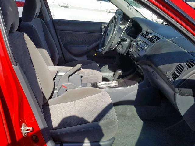 1HGES16305L011515 - 2005 HONDA CIVIC DX V RED photo 5