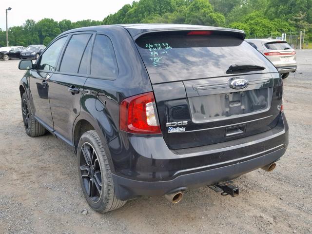 2FMDK4JC0DBC76349 - 2013 FORD EDGE SEL BLACK photo 3