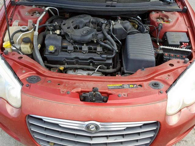 1C3EL55R14N252628 - 2004 CHRYSLER SEBRING LX RED photo 7