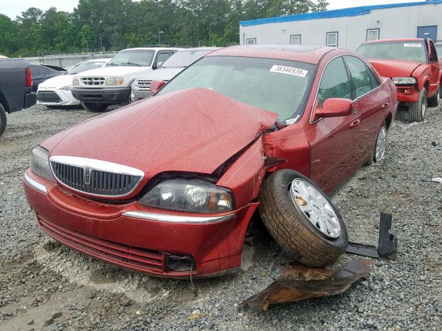 1LNHM86S15Y632380 - 2005 LINCOLN LS BURGUNDY photo 2