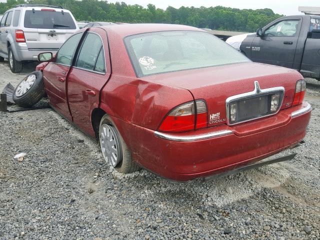 1LNHM86S15Y632380 - 2005 LINCOLN LS BURGUNDY photo 3