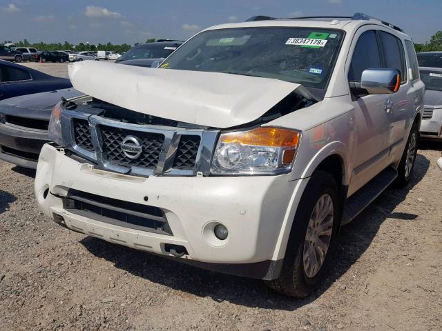 5N1BA0ND1FN611325 - 2015 NISSAN ARMADA SV WHITE photo 2