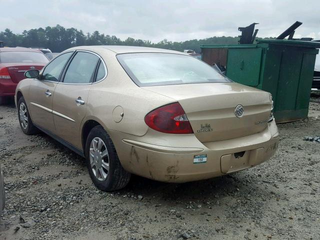 2G4WC532251225281 - 2005 BUICK LACROSSE C GOLD photo 3