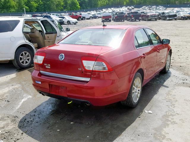 3MEHM08157R621487 - 2007 MERCURY MILAN PREM RED photo 4