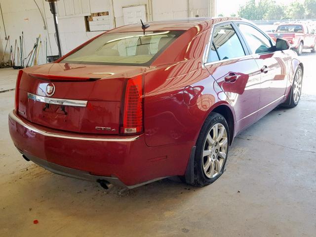 1G6DT57V280198277 - 2008 CADILLAC CTS HI FEA BURGUNDY photo 4