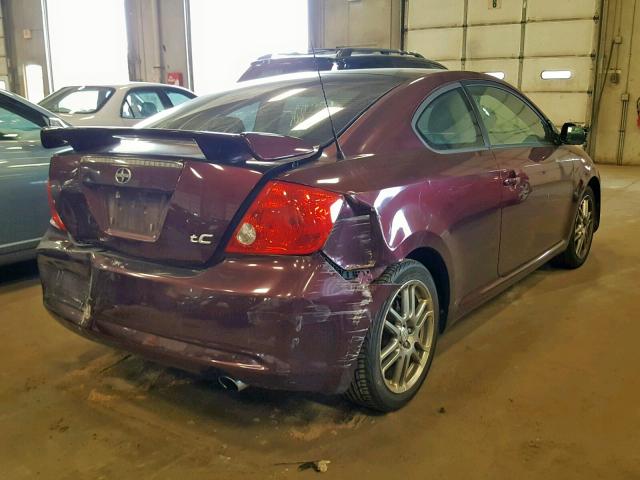 JTKDE177870172565 - 2007 TOYOTA SCION TC MAROON photo 4
