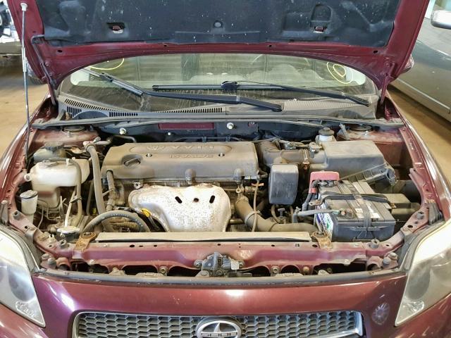 JTKDE177870172565 - 2007 TOYOTA SCION TC MAROON photo 7
