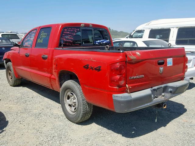 1D7HW28K45S224957 - 2005 DODGE DAKOTA QUA RED photo 3