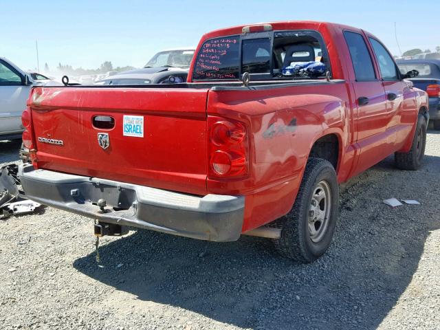 1D7HW28K45S224957 - 2005 DODGE DAKOTA QUA RED photo 4