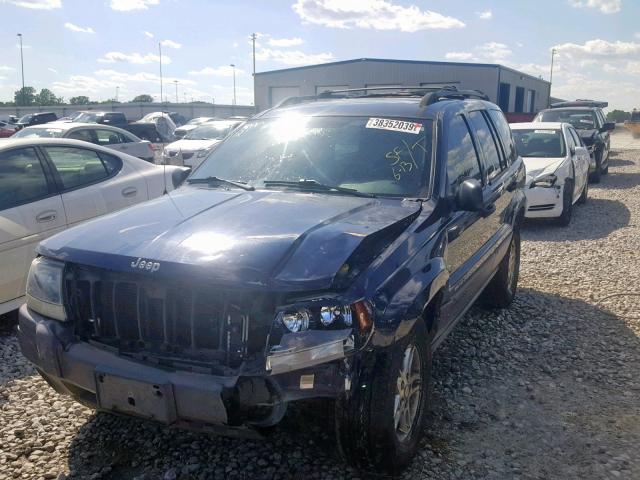 1J4GW48S64C221479 - 2004 JEEP GRAND CHER BLUE photo 2