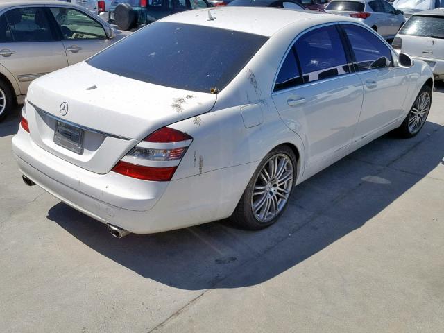 WDDNG71X47A053865 - 2007 MERCEDES-BENZ S 550 WHITE photo 4