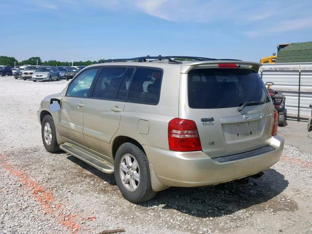 JTEGF21A530087121 - 2003 TOYOTA HIGHLANDER TAN photo 3