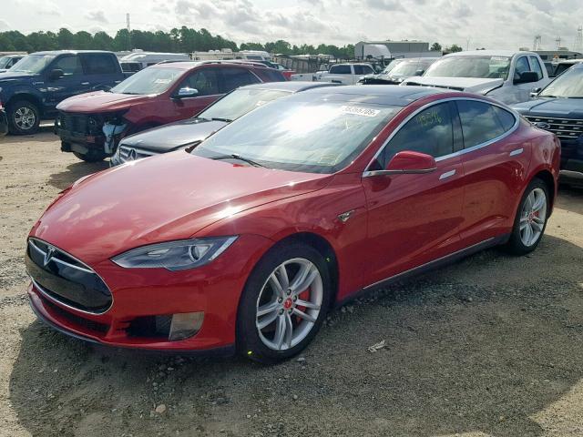 5YJSA1CN4DFP08391 - 2013 TESLA MODEL S أحمر صورة 2