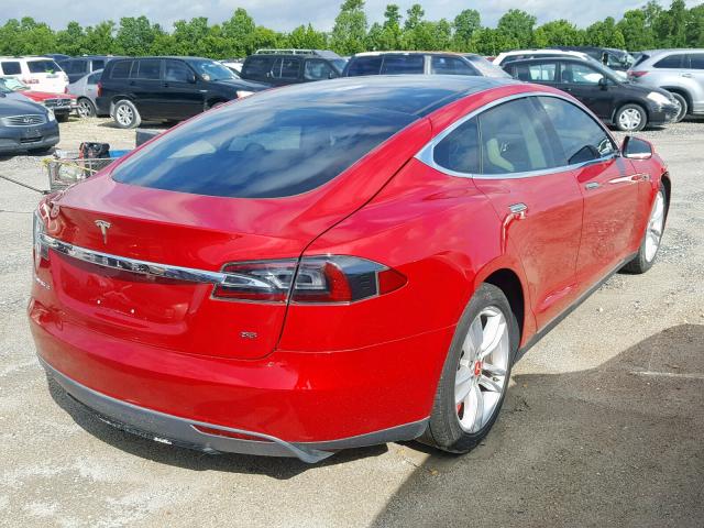 5YJSA1CN4DFP08391 - 2013 TESLA MODEL S أحمر صورة 4