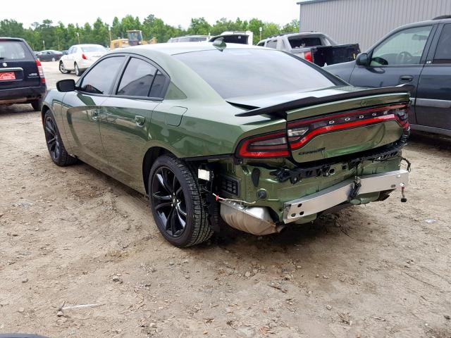 2C3CDXHG7JH313527 - 2018 DODGE CHARGER SX GREEN photo 3