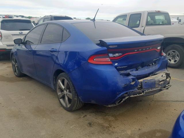 1C3CDFBA3DD305862 - 2013 DODGE DART SXT BLUE photo 3