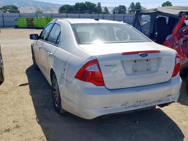 3FAHP0GA5BR343960 - 2011 FORD FUSION S WHITE photo 3