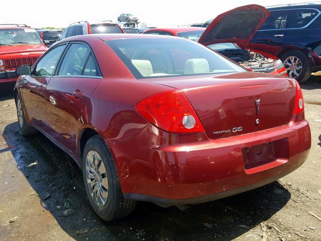 1G2ZF57B884161456 - 2008 PONTIAC G6 VALUE L BURGUNDY photo 3