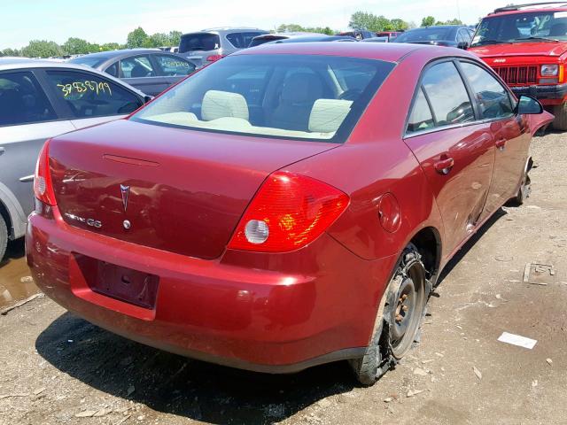 1G2ZF57B884161456 - 2008 PONTIAC G6 VALUE L BURGUNDY photo 4