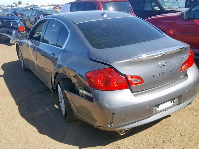 JN1CV6AR6DM760384 - 2013 INFINITI G37 SILVER photo 3