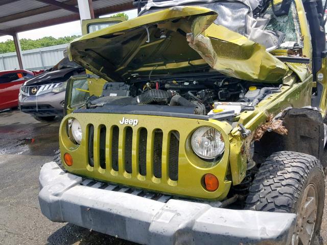 1J4FA24168L616313 - 2008 JEEP WRANGLER X GREEN photo 10