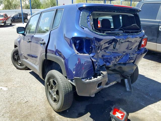 ZACCJBAB5HPF16723 - 2017 JEEP RENEGADE S BLUE photo 3