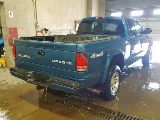 1D7HG32N24S749228 - 2004 DODGE DAKOTA SPO BLUE photo 4