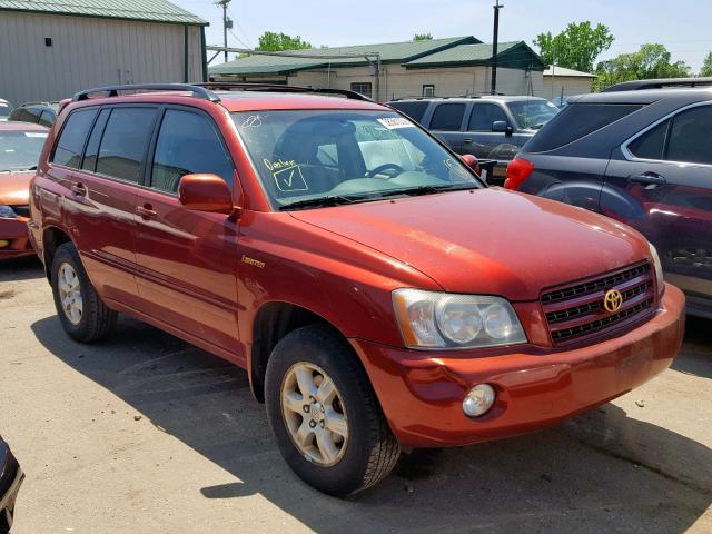 JTEHF21AX20082709 - 2002 TOYOTA HIGHLANDER RED photo 1