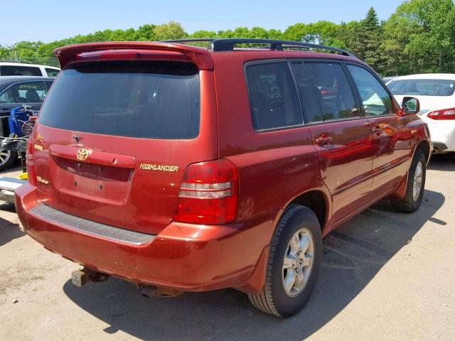 JTEHF21AX20082709 - 2002 TOYOTA HIGHLANDER RED photo 4