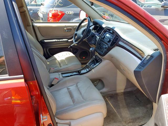 JTEHF21AX20082709 - 2002 TOYOTA HIGHLANDER RED photo 5