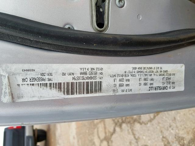 1B3HB48A79D165794 - 2009 DODGE CALIBER SX SILVER photo 10