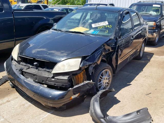 1FAHP34N67W119979 - 2007 FORD FOCUS ZX4 BLACK photo 2