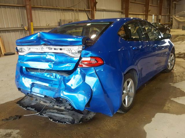 1C3CDFBB9GD538268 - 2016 DODGE DART SXT BLUE photo 4